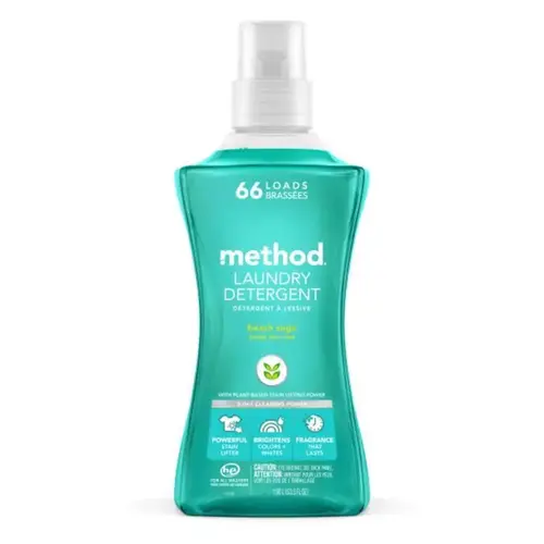 Method 14899 1489 Laundry Detergent, 53.5 oz Bottle, Liquid, Pleasant Translucent Amber