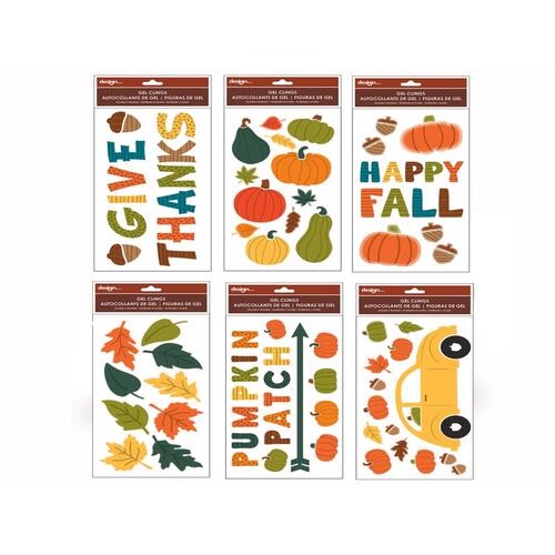 Fall Decor Harvest Gel Clings - pack of 24