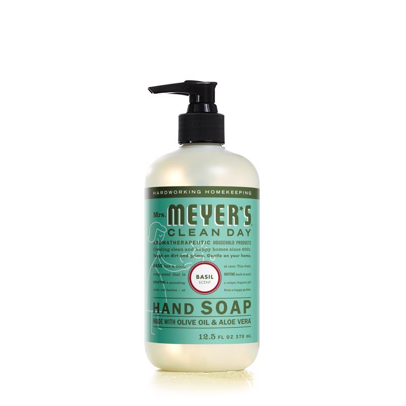 Mrs. Meyer's 14104 Hand Soap, Liquid, Colorless, Basil, 12.5 oz Bottle