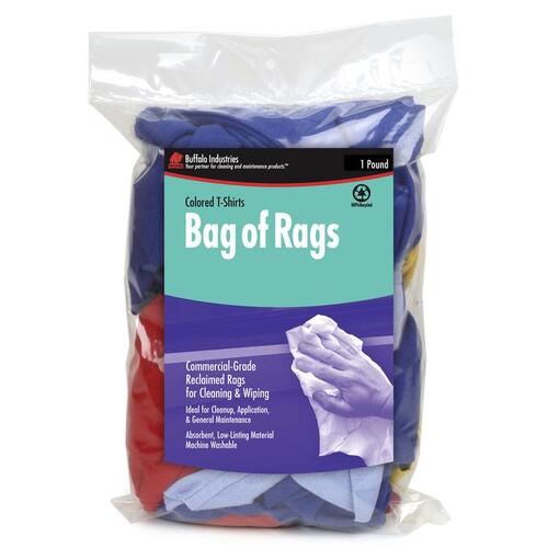 BUFFALO 10081 Wiping Rags Knit 1 lb Assorted