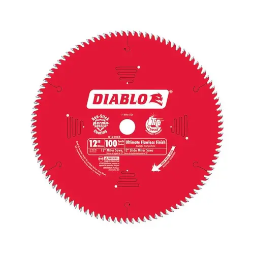 Diablo D12100X Circular Saw Blade 12" D X 1" TiCo Hi-Density Carbide 100 teeth Red