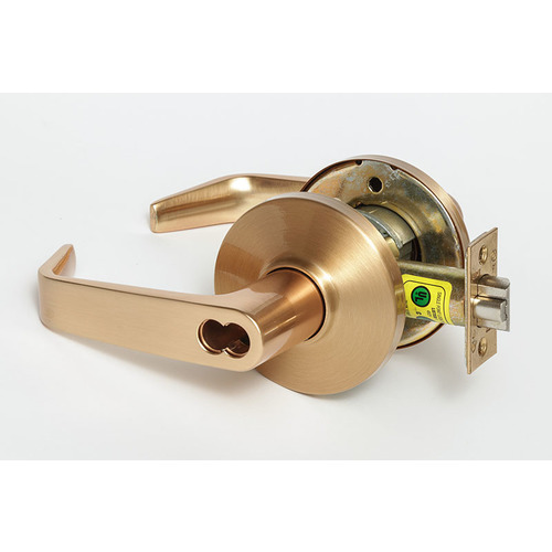 9K Series 2-3/4" Backset 7 Pin Entry 15 Lever and D Rose with ANSI Strike Less Core Satin Bronze Finish