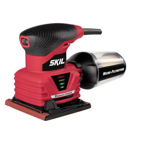 SKIL 7292-02 Palm Sander, 2 A, 1/4 in Sheet, Includes: (1) Paper Punch Plate and (1) Sheet Palm Sander