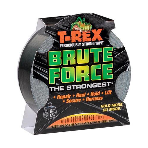 Brute Force Duct Tape, 25 yd L, 1.88 in W, Black