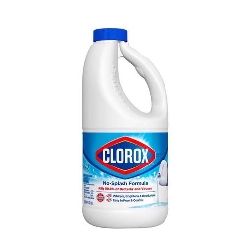 CLOROX 32347-XCP6 Splash-Less Concentrated Bleach, 77 oz, Liquid, Regular - pack of 6