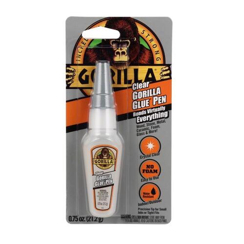 GORILLA GLUE 102175-XCP6 Clear Polyurethane Adhesive - 0.75 oz Pen - Water Resistant - pack of 6