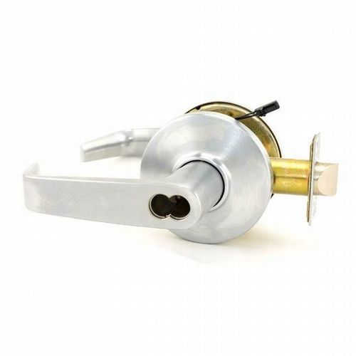 Stanley Best 9KW37DEU15DS3626C 9KW Electromechanical Lock 2-3/4" Backset 7 Pin Storeroom Electrically Unlocked 15 Lever and D Rose with ANSI Strike Quick Connection Plug Satin Chrome Finish