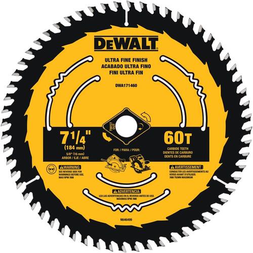 Circular Saw Blade 7-1/4" D X 5/8" S Tungsten Carbide 60 teeth - pack of 10