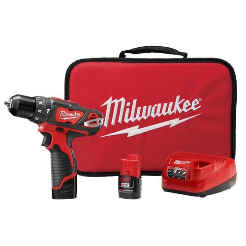 Hammer Drill/Driver Kit, Battery Included, 12 V, 1.5 Ah, 3/8 in Chuck, Keyless Chuck