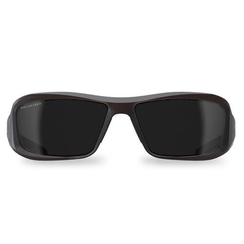 Edge Eyewear 2401388 Safety Glasses Brazeau Polarized Smoke Lens Black Frame