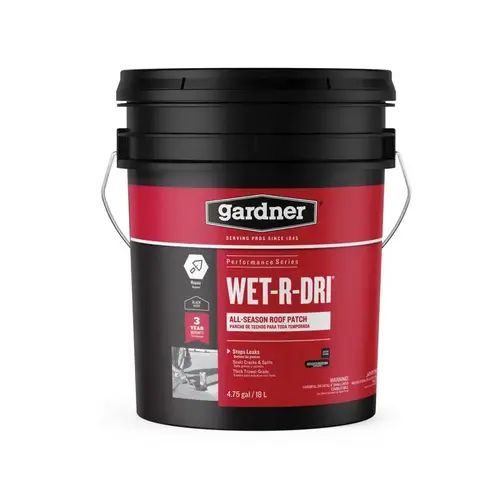 All-Weather Roof Cement WET-R-DRI Gloss Black Patching Cement 5 gal Black