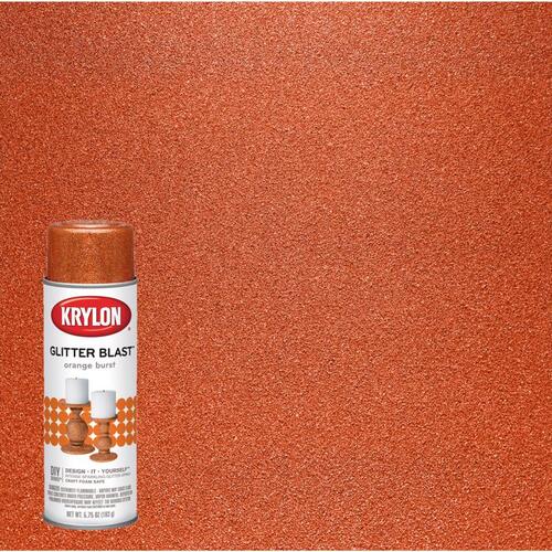 KRYLON K03807000 Glitter Blast Spray Paint, Glitter, Orange Burst, 5.75 oz, Aerosol Can