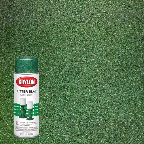 Glitter Blast Spray Paint, Glitter, Lucky Green, 5.75 oz, Aerosol Can