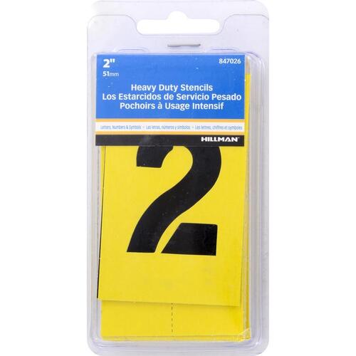 Stencil Kit 2.5" W X 3" L Heavy Duty Peel and Stick Yellow