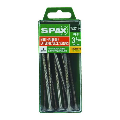 Spax 4191670600902 Deck Screws No. 14 X 3-1/2" L Star Flat Head Galvanized