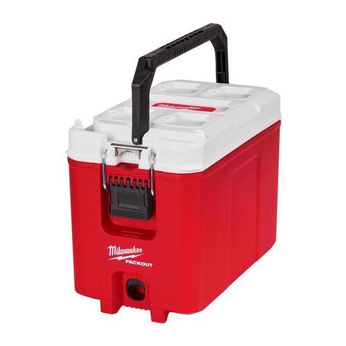 PACKOUT Compact Cooler, 16 qt Cooler, Polymer, Red, 30 hr Ice Retention