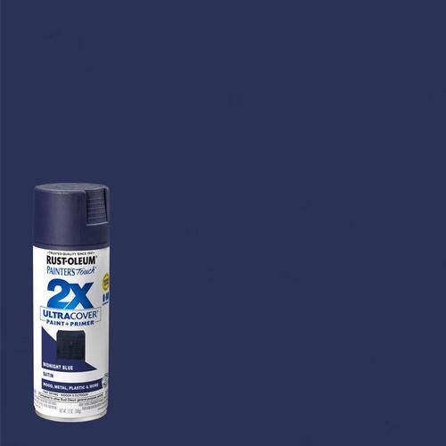 PAINTER'S Touch Satin Spray Paint, Satin, Midnight Blue, 12 oz, Aerosol Can