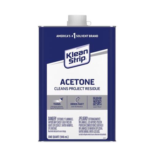 Acetone Thinner, Liquid, Characteristic Ketone, Sweet Pungent, Clear, 1 qt, Can