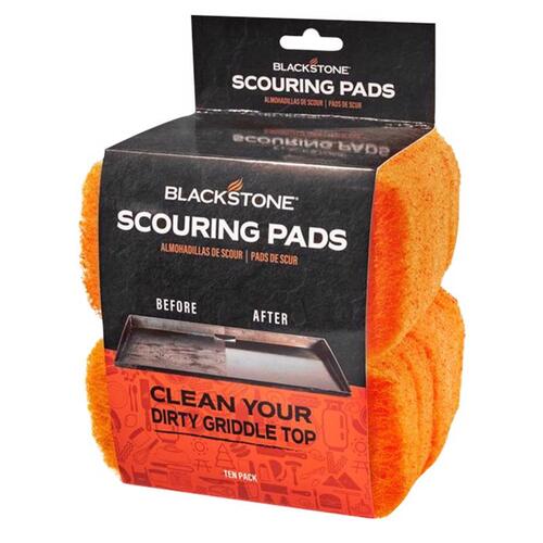 Light-Duty Grill Cleaning Pad, Orange Bristle, Nylon Handle - pack of 6