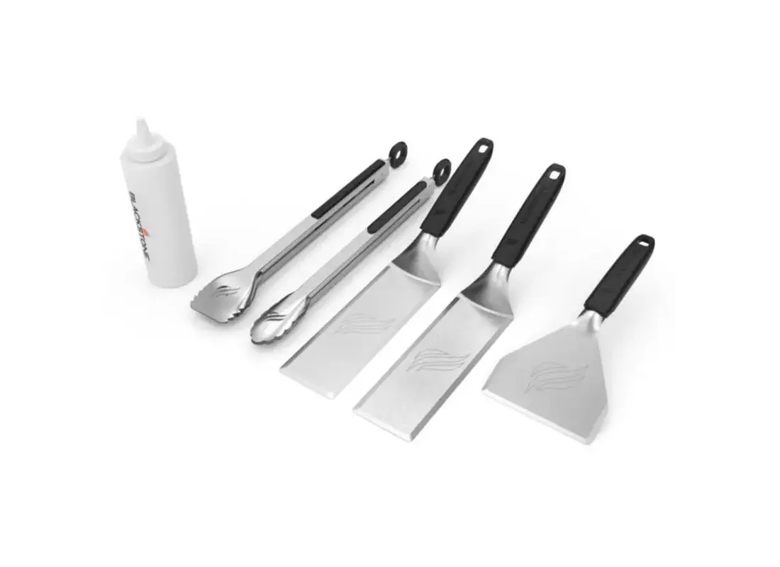 Set Accessori Per Piastra Blackstone | 22 Pezzi | Spatole, Pressa Hamburger, Coperchio | Per Griglia E Campeggio