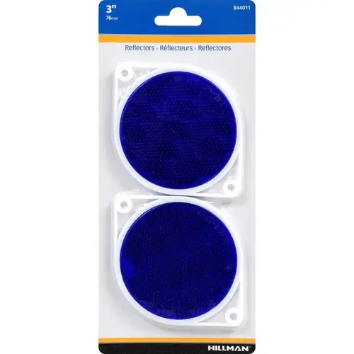 Reflectors Round Blue Blu - 2 per pack x6 packs