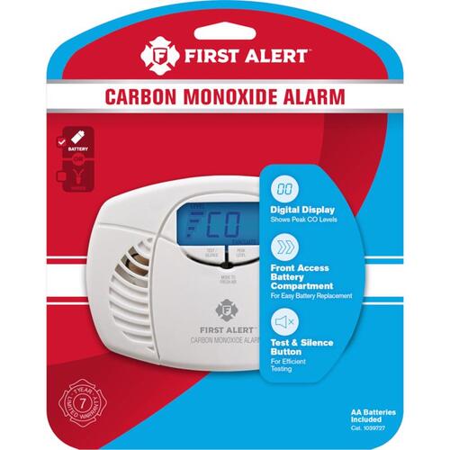 First Alert 1039727 1039727 Alarm, Digital Display, 85 dB, Alarm: Audible, Electrochemical Sensor