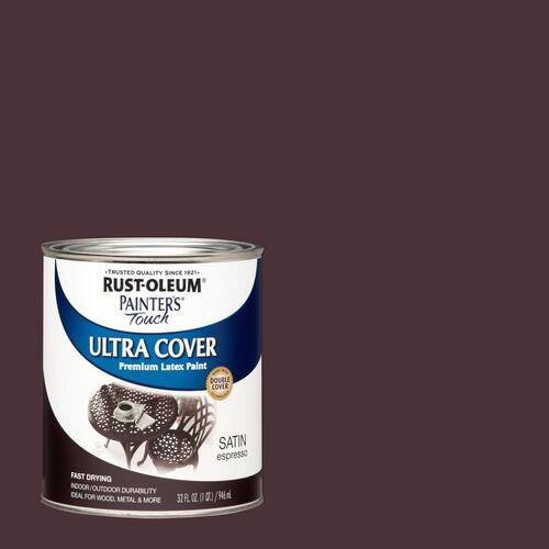 Protective Enamel Painters Touch Ultra Cover Satin Espresso Exterior & Interior 1 qt Espresso