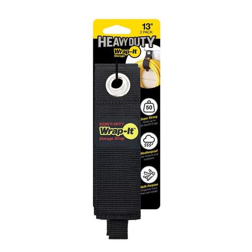 Wrap-It 102-30BX Storage Straps Heavy-Duty 2" W X 13" L Black 50 lb Black