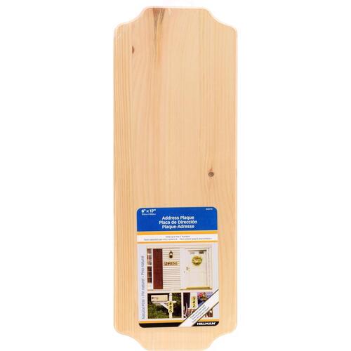 Address Plate Natural Wood Rectangle Natural - pack of 3