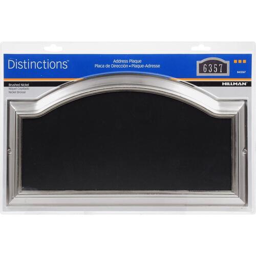 Address Plate Distinctions Brushed Nickel Plastic Rectangle Brushed Nickel