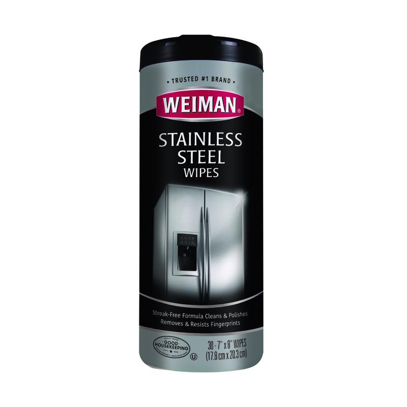 Weiman 92 Stainless Steel Cleaner Fresh Clean Scent 30 pk Wipes