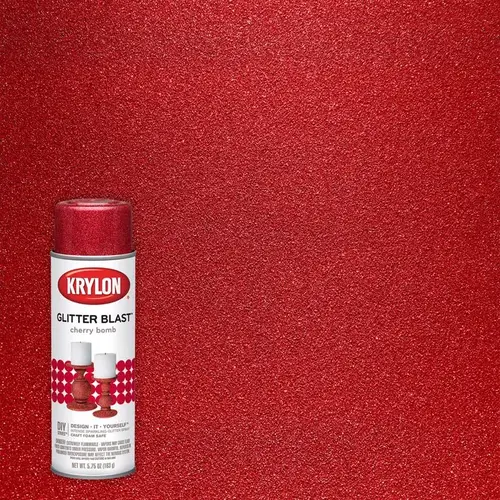 Glitter Blast Spray Paint, Glitter, Cherry Bomb, 5.75 oz, Aerosol Can