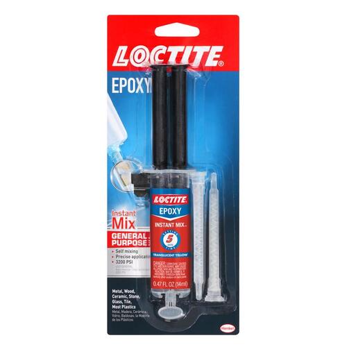 Loctite 1365868 Epoxy Syringe, Clear, Liquid, 0.47 oz Syringe