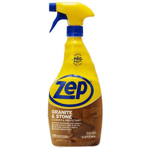 ZEP ZUCSPP32 ZUMARB32 Granite and Marble Cleaner, 32 oz Can, Liquid, Pleasant, Clear