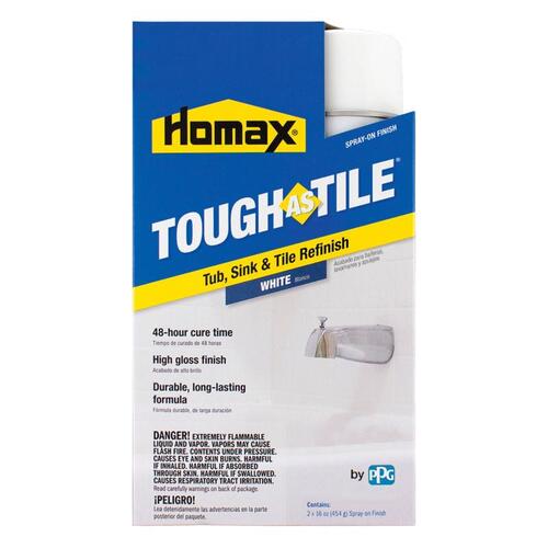 Homax 1326826 Bathtub and Tile Refinishing Kit Tough As Tile Gloss White 32 oz White