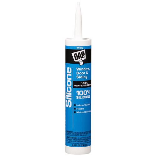 Window and Door Sealant, White, -40 to 400 deg F, 10.1 fl-oz Cartridge