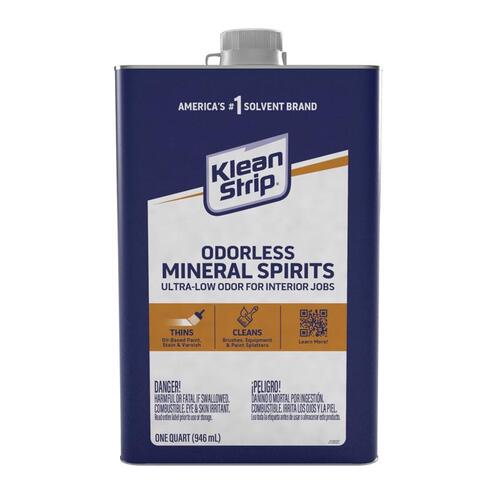Klean Strip QKSP94005 Mineral Spirit Thinner, Liquid, Solvent, Light Yellow, 1 qt, Can