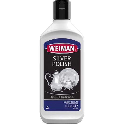 Weiman 24 Silver Polish, 8 oz, Cream, Floral, Blue