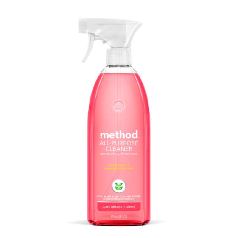 Method 00010 Cleaner, 28 oz Aerosol Can, Liquid, Grapefruit, Pink