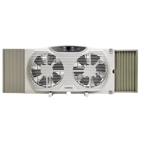 Electronically Reversible Twin Window Fan 10.23" H X 9" D 3 speed White