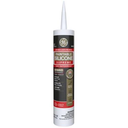 Caulk Sealant Supreme White Supreme Silicone Kitchen and Bath 10.1 oz White