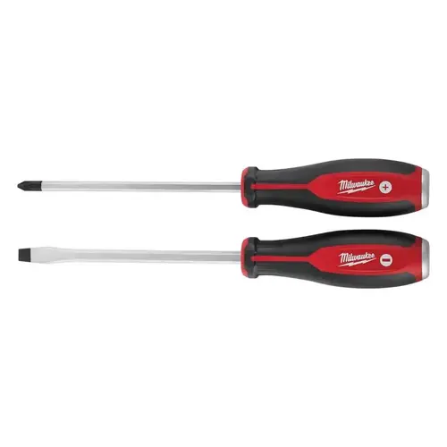 Demolition Screwdriver Set Phillips/Slotted Black/Red Pair