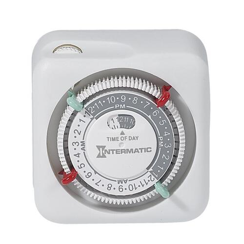 Intermatic TN111K Timer with Removable Trippers Indoor 125 V White White