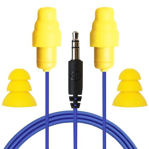 Plugfones PG-UY Earplugs/Earphones Guardian 29 dB Nylon/Silicone/Soft Foam 3.5 MM Jack Yellow Yellow