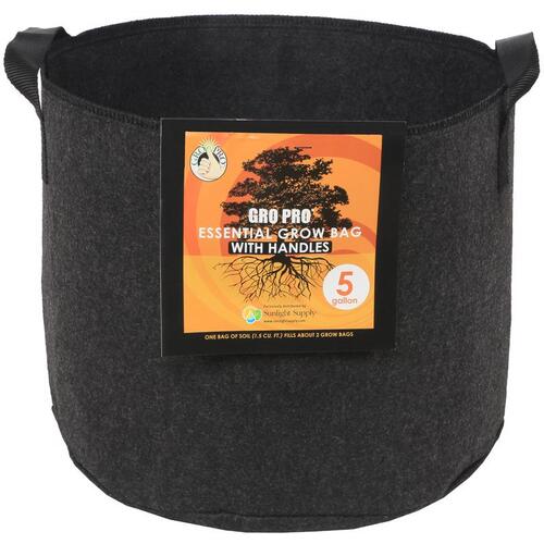 Gro Pro HGC725322 Grow Bag Planter 10.2" H X 14" D Fabric Black Black