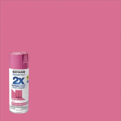 Painter's Touch  2X Ultra Cover  Gloss Spray Paints + Primer, 12 oz, Aerosol Can, Berry Pink