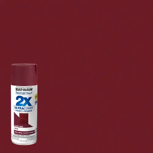 PAINTER'S Touch Satin Spray Paint, Satin, Claret Wine, 12 oz, Aerosol Can