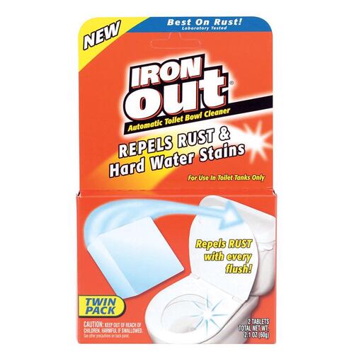 Iron Out AT12T Toilet Bowl Cleaner, Solid, Pine, White