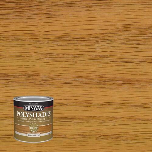 PolyShades 4444 Wood Stain and Polyurethane, Satin, Honey Pine, Liquid, 0.5 pt, Can