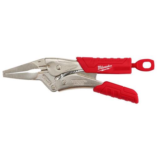 Locking Plier, 6 in OAL, 2.4 in Jaw Opening, Black/Red Handle, Comfort-Grip Handle, 3/16 in W Jaw